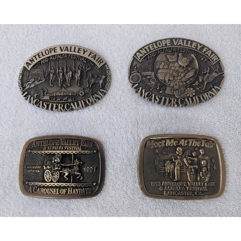 Vintage Antelope Valley Fair Lancaster California Belt Buckle Lot Western Brass
